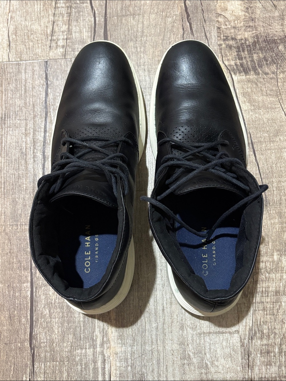 Cole Haan Grand Tour Mens Leather Casual Chukka Boots Size 9M Black